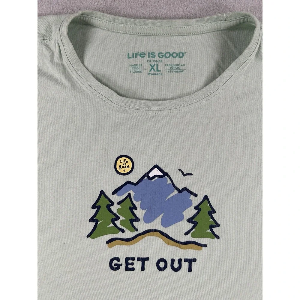 Life Is Good Crusher T-Shirt Lot of 2 Womens XL Nature Get Out Wild at Heart - Picture 9 of 10